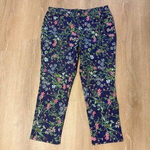 C. Wonder Womens Floral Print Jeans Size 16 High-Rise Stretch